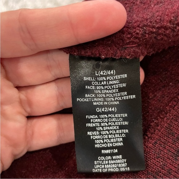 Swiss Tech Men’s Burgundy Red Full Zip Jacket Large L 42/44 - Picture 8 of 9